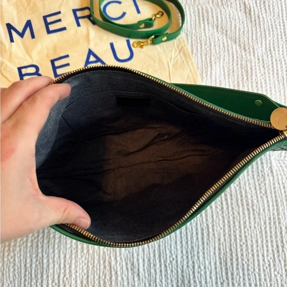 Clare V Grass Green Woven Moyen Bag - Picture 5 of 5